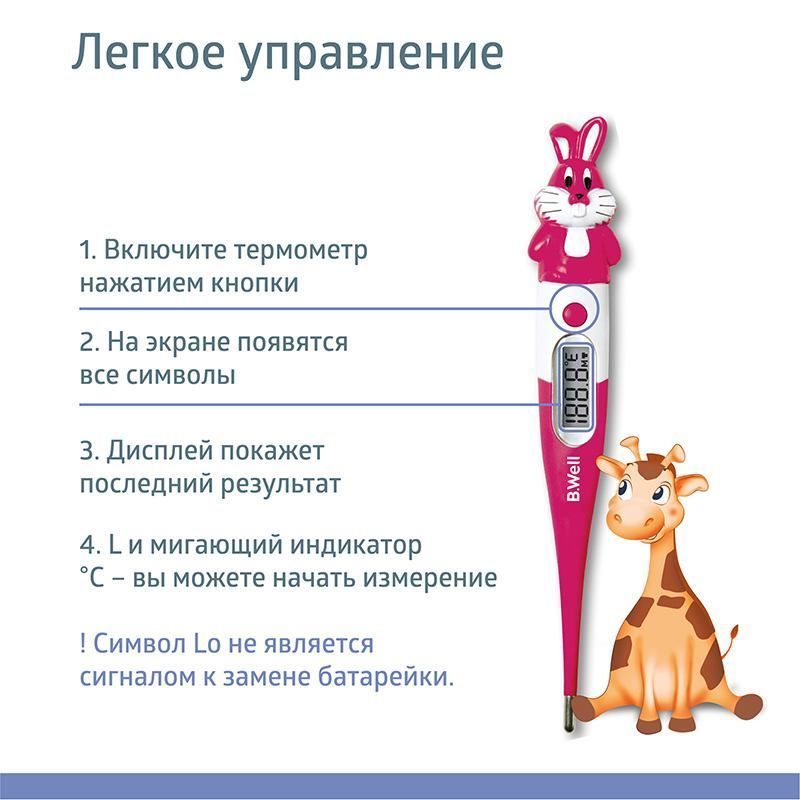 Термометр медицинский электронный B.Well WT-06 в виде кролика